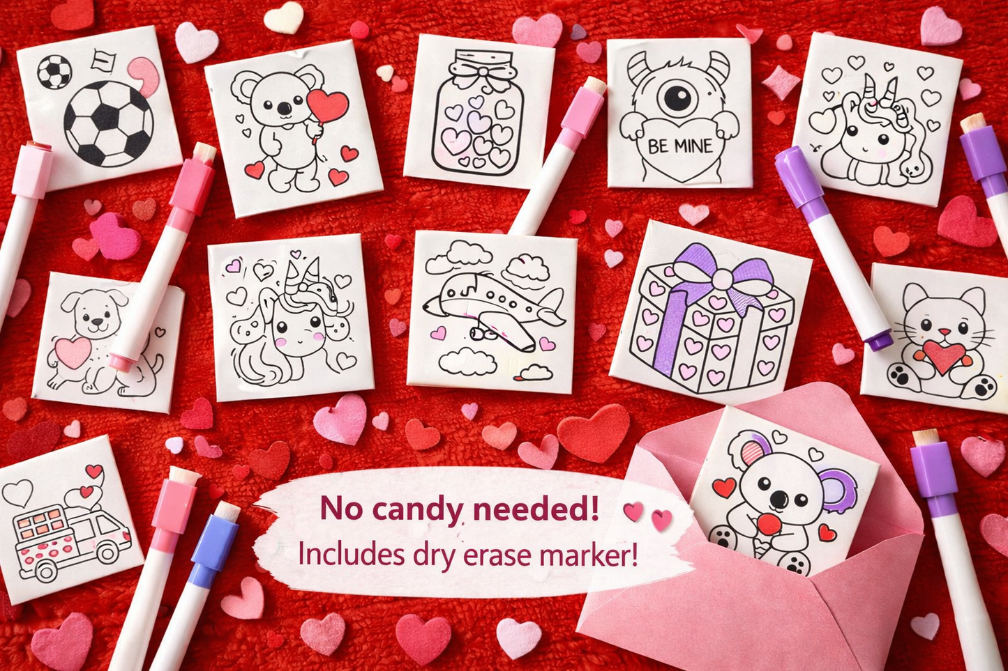 Reusable Color-In Magnet Set – 2 Pack (Includes 2 Dry Erase Markers)