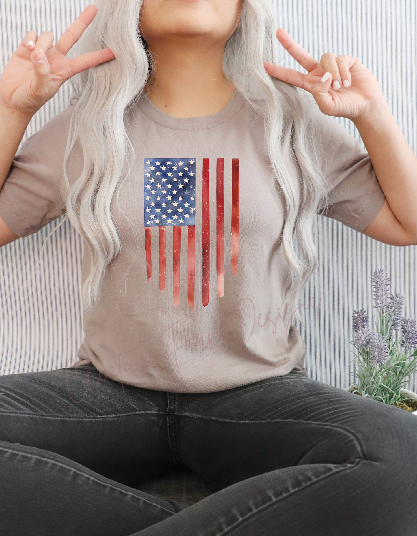 USA Watercolor Flag Tee