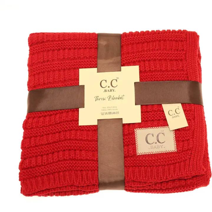 BABY C.C Solid Ribbed Knit Blanket BBL23