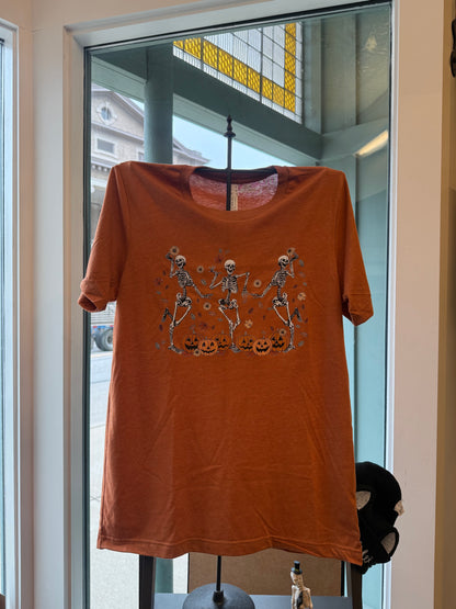 Pumpkin and Skeleton Autumn Shirt