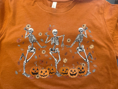 Pumpkin and Skeleton Autumn Shirt