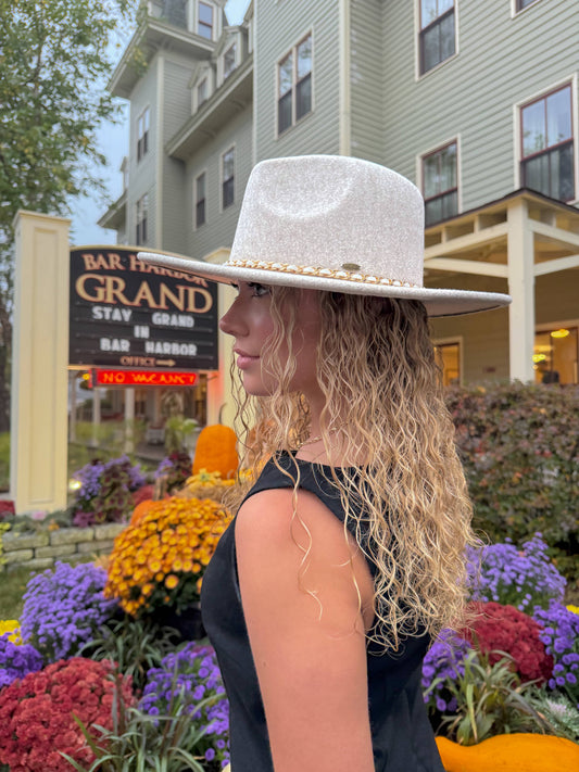 Chain Trim Band C.C Vegan Fabric Hat VFE0003