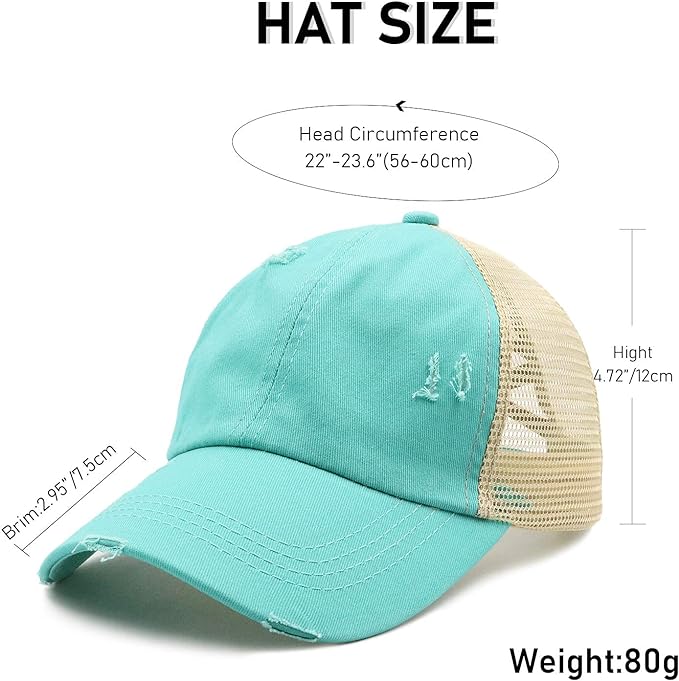 Ponytail Hat- Cross back