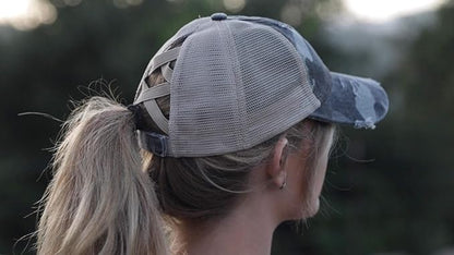 Ponytail Hat- Cross back