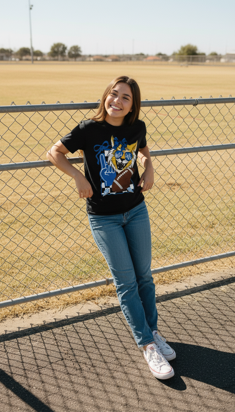 Wildcats Football Theme Adult Shirt