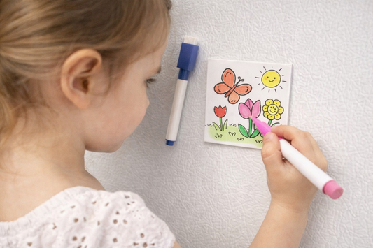 Reusable Color-In Magnet Set – 2 Pack (Includes 2 Dry Erase Markers)