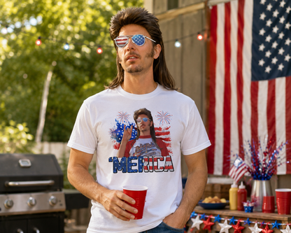 Joe Dirt 'Merica Patriotic Graphic T-Shirt | Funny 4th of July Unisex Tee