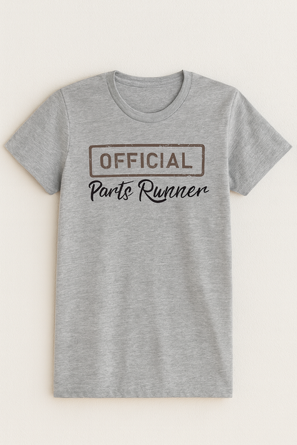 Official Parts Runner Tee – Distressed Stamp Graphic | Mechanic & Farm Life Shirt