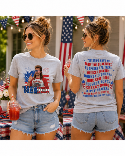 Joe Dirt 'Merica Patriotic Graphic T-Shirt | Funny 4th of July Unisex Tee
