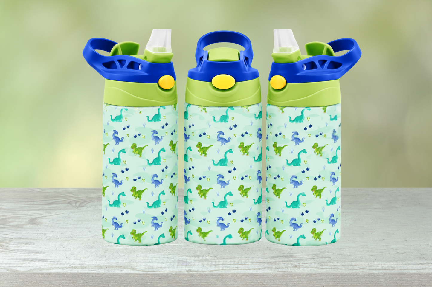 Dinosaur 12 oz Kids Water Bottle with Straw Lid