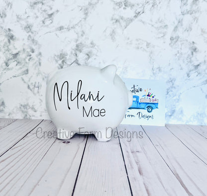 Custom Baby Birth Stat Piggy Bank