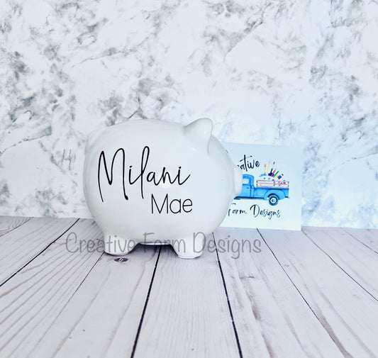 Custom Baby Birth Stat Piggy Bank