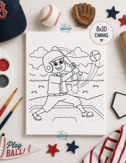 DIY Kids Paint Kit | Pre-Printed 8x10 Canvas Painting Kit for Kids