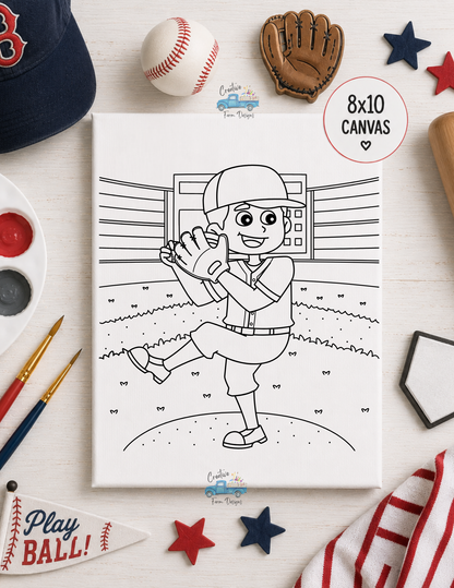 DIY Kids Paint Kit | Pre-Printed 8x10 Canvas Painting Kit for Kids