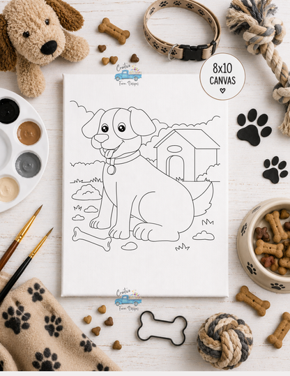 DIY Kids Paint Kit | Pre-Printed 8x10 Canvas Painting Kit for Kids