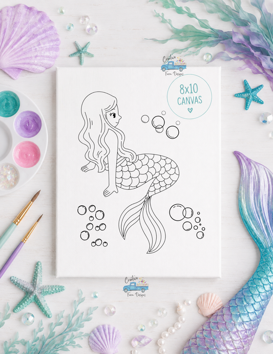 DIY Kids Paint Kit | Pre-Printed 8x10 Canvas Painting Kit for Kids