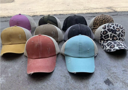 Ponytail Hat- Cross back