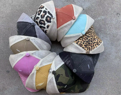 Ponytail Hat- Cross back