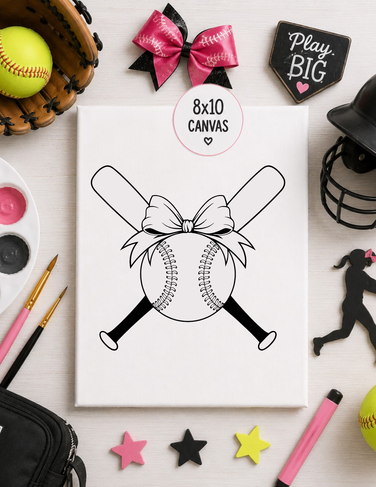 DIY Kids Paint Kit | Pre-Printed 8x10 Canvas Painting Kit for Kids