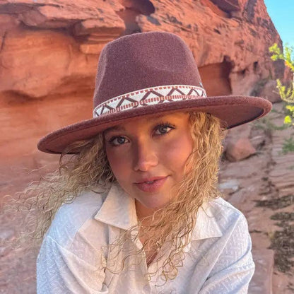 Geometric Band C.C Vegan Felt Hat VFE0005