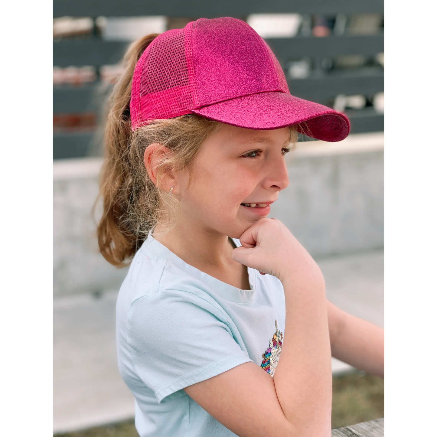 Kids Glitter High Ponytail CC Ball Cap KIDSBT6