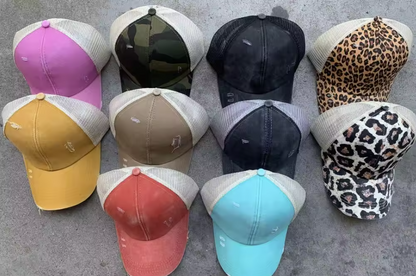 Ponytail Hat- Cross back