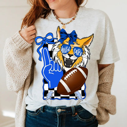Wildcats Football Theme Adult Shirt